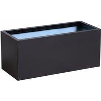 Primrose Gunmetal Black Galvanised Zinc Rectangular Garden Planter Pot 100cm