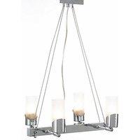 Netlighting Kopus Rectangular Pendant On Cable 4 Light G9 Polished Chrome in Grey