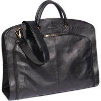 House of Leather Real Leather Suit Carrier Garment Travel Bag HOL933 Black | Size: Large
