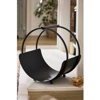 Dibor Traditional Black Round Fireplace Coal Bucket Log Holder H44 x W39cm