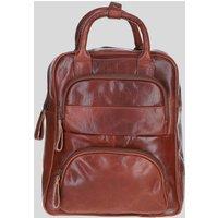Ashwood Leather Compact Leather Backpack with Front Zip Pockets in Tan