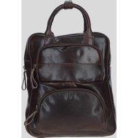Ashwood Leather Compact Leather Backpack with Front Zip Pockets in Brown