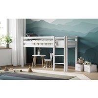 Flair Elara Wooden Shorty Mid Sleeper Bed in White | Size: Junior