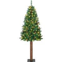 Berkfield Home Slim Christmas Tree Green 180 cm PVC & Solid Pine wood