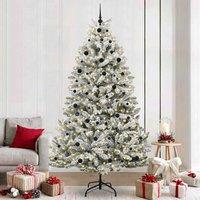 Berkfield Home Artificial Christmas Tree Green & White 240 cm PVC & Metal