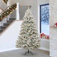 Berkfield Home Artificial Christmas Tree Green & White 240 cm PVC & Metal