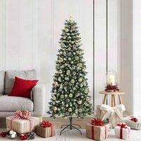 Berkfield Home Artificial Christmas Tree with 300 LEDs Green 76 x 76 x 180 cm