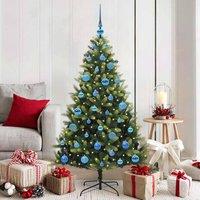Berkfield Home Artificial Hinged Christmas Tree 150 LEDs Green 150 cm