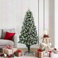 Berkfield Home Artificial Christmas Tree with 300 LEDs with Stand Green 180 cm