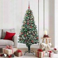 Berkfield Home Artificial Christmas Tree with 300 LEDs with Stand Green 180 cm