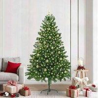 Berkfield Home Artificial Christmas Tree with 300 LEDs with Stand Green 210 cm