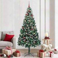 Berkfield Home Artificial Christmas Tree with 300 LEDs with Stand Green 210 cm