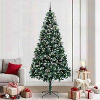 Berkfield Home Artificial Christmas Tree with 300 LEDs with Stand Green 240 cm