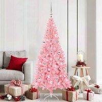Berkfield Home Christmas Tree with 300 LEDs with Stand Pink 180 cm PVC