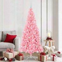 Berkfield Home Christmas Tree with 300 LEDs with Stand Pink 180 cm PVC