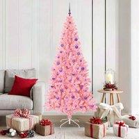 Berkfield Home Christmas Tree with 300 LEDs with Stand Pink 180 cm PVC