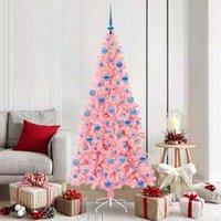 Berkfield Home Christmas Tree with 300 LEDs with Stand Pink 180 cm PVC