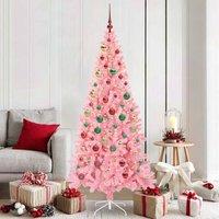 Berkfield Home Christmas Tree with 300 LEDs with Stand Pink 180 cm PVC
