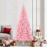 Berkfield Home Christmas Tree with 300 LEDs with Stand Pink 210 cm PVC