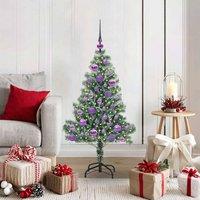 Berkfield Home Artificial Christmas Tree Snow Flocked with LED Light 120 cm in Green
