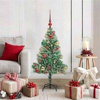 Berkfield Home Artificial Christmas Tree Snow Flocked with LED Light 120 cm in Green