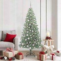 Berkfield Home Artificial Christmas Tree Snow Flocked with LED Light 180 cm in Green
