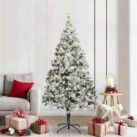 Berkfield Home Artificial Christmas Tree with 300 LEDs with Stand Green 210 cm