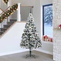Berkfield Home Artificial Christmas Tree with 300 LEDs with Stand Green 240 cm