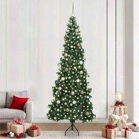 Berkfield Home Corner Artificial Christmas Tree Green 240 cm PVC & Metal