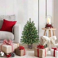 Berkfield Home Artificial Christmas Tree with 150 LEDs Green 65 cm PE & PVC