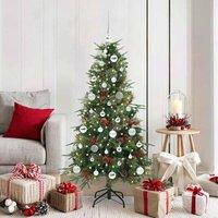 Berkfield Home Artificial Hinged Christmas Tree Green 150 cm PE & PVC