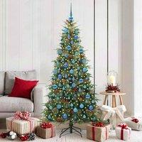 Berkfield Home Artificial Hinged Christmas Tree Green 180 cm PE & PVC