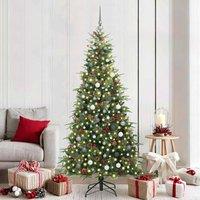 Berkfield Home Artificial Hinged Christmas Tree Green 210 cm PE & PVC