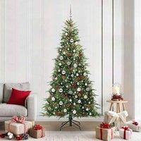 Berkfield Home Artificial Hinged Christmas Tree Green 210 cm PE & PVC