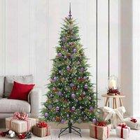Berkfield Home Artificial Hinged Christmas Tree Green 210 cm PE & PVC