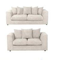 SNUG FURNITURE BIRMINGHAM LTD Camden Jumbo Cord 3+2 Sofa Set in Cream