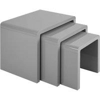 Havendro Nest of Tables Set of 3 Grey Gloss Coffee Side End Nesting