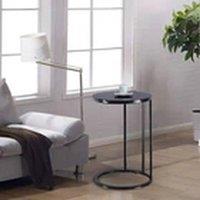 Havendro C-Shape Sofa Bed End Portable Small Couch Table Black