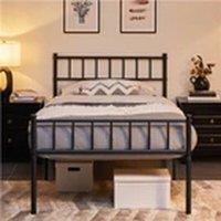 Havendro 90*190cm Iron Bed frame with Heafboard & Footboard Black