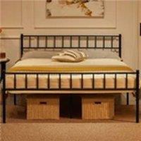 Havendro 150*200cm Iron Bed frame with Heafboard & Footboard Black
