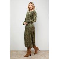 Oasis Women's Trim Panelled Boho Maxi Dress in Olive | Size: 10