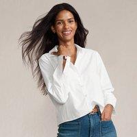 Lands' End Women's Boxy Cropped Non-Iron Shirt | Size: 10-12