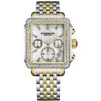 STHRLING Original Women's Arista 4083 Chronograph Watch - Steel, MOP Dial, Crystal Bezel
