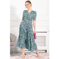 Jolie Moi Women's Josie Animal Print Maxi Dress in Baby Blue | Size: 8