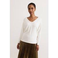 Phase Eight Women's Senita Fine Knit Jumper in Off-White | Size: Medium