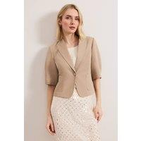 Phase Eight Women's Blackwell Short Sleeve Tailored Jacket in Light Beige | Size: 12