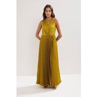 Phase Eight Women's Dionne Pleated Maxi Dress in Mustard | Size: 22