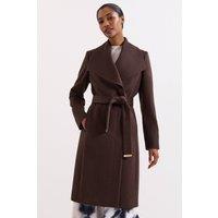 Phase Eight Women's Nicci Belted Coat in Dark Brown | Size: 14