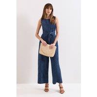 Phase Eight Women's Marta Sleeveless Denim Jumpsuit in Aubergine | Size: 14