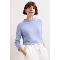 Phase Eight Women's Elise Ripple Long Sleeve Jumper in Baby Blue | Size: Small